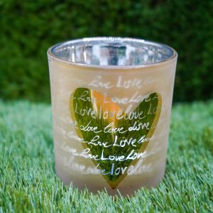 Gold Love Candle Glass