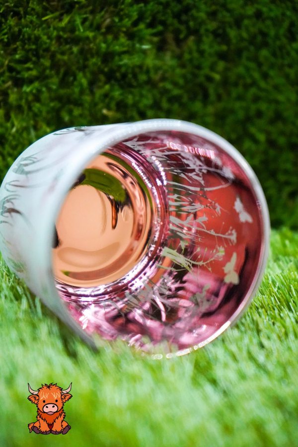 Frosted Butterfly Candle Glass - Image 2